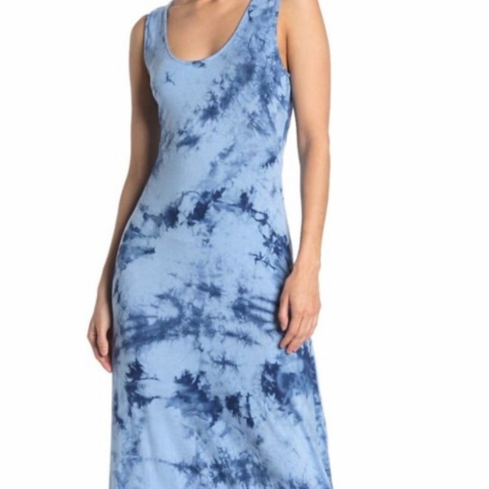 West Kei Tie Dye Blue Maxi Dress Size Large NWT